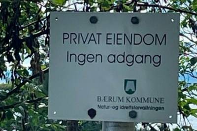 Skilt på luksuseiendom: - Bærum kommune ringes ned