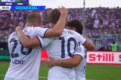 Paz med mål mot Fiorentina