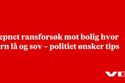 Væpnet ransforsøk mot bolig hvor barn lå og sov – politiet ønsker tips