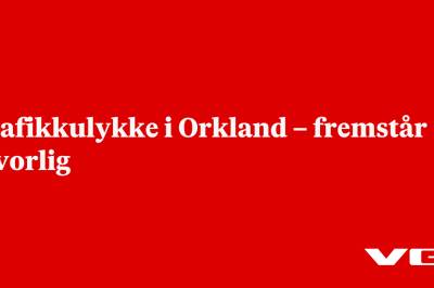 Trafikkulykke i Orkland – fremstår alvorlig