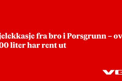 Oljelekkasje fra bro i Porsgrunn – over 1000 liter har rent ut