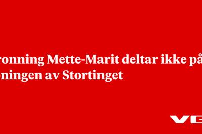 Dronning Mette-Marit deltar ikke på åpningen av Stortinget