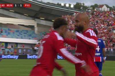 Bryan Mbeumo med mål mot Paris Saint-Germain
