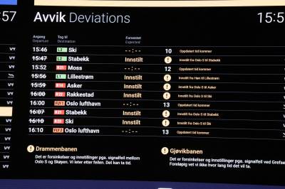 Togtrøbbel på store deler av Østlandet