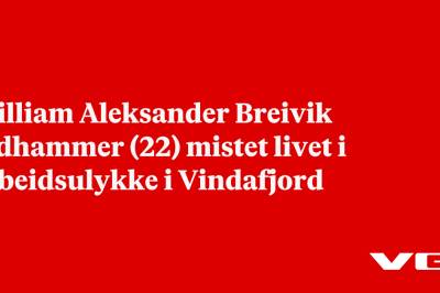 William Aleksander Breivik Eidhammer (22) mistet livet i arbeidsulykke i Vindafjord