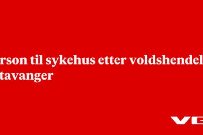 Person til sykehus etter voldshendelse i Stavanger