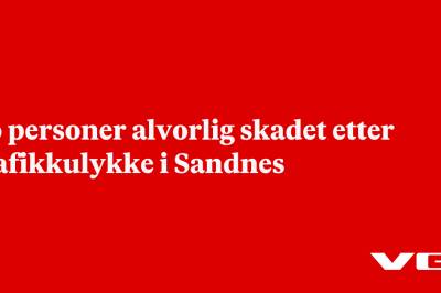 To personer alvorlig skadet etter trafikkulykke i Sandnes