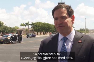 Rubio på vei til Sverige: – Presidenten har vært veldig skuffet