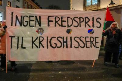 Fredsaktivister protesterer mot årets fredspris