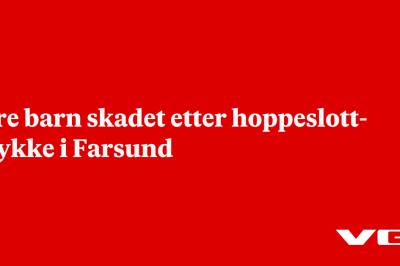 Fire barn skadet etter hoppeslott-ulykke i Farsund