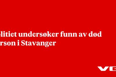 Politiet undersøker funn av død person i Stavanger