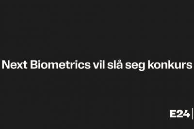 Next Biometrics vil slå seg konkurs
