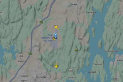 Rutefly nødlandet på Torp