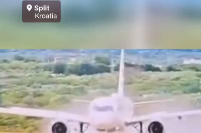Dramatisk video: Passasjerfly skjener av rullebanen