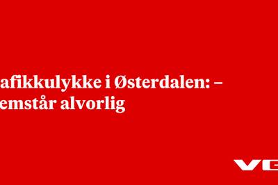 Trafikkulykke i Østerdalen: – Fremstår alvorlig