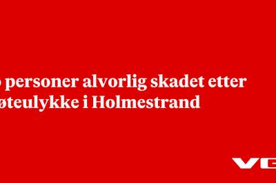 To personer alvorlig skadet etter møteulykke i Holmestrand