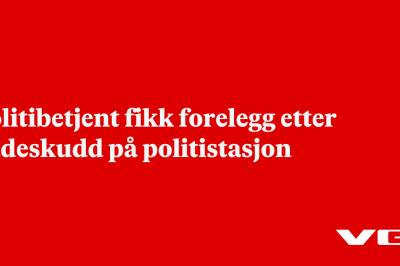 Politibetjent fikk forelegg etter vådeskudd på politistasjon