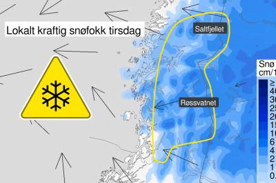 Kraftig snøfokk kan gi vanskelige kjøreforhold