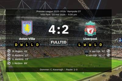 Aston Villa klar for Champions League etter seier mot Liverpool