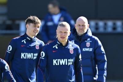 Her er Haaland tilbake på landslagstrening