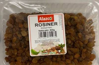 Trekker tilbake rosiner – fant forbudt plantevernmiddel