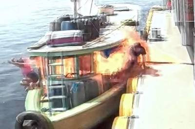 Løper gjennom flammene