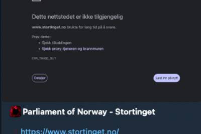 Stortingets nettside er nede: Russiske hackere hevder å stå bak