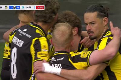 Gustav Lindgren med mål mot Malmö