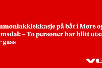 Ammoniakklekkasje på båt i Møre og Romsdal: – To personer har blitt utsatt for gass