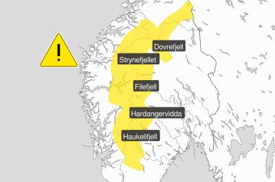 Sender ut farevarsel for fjellområda
