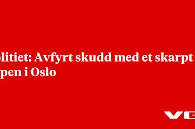 Politiet: Avfyrt skudd med et skarpt våpen i Oslo
