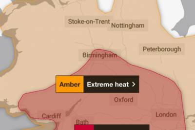 Ekstremvarsel for hetebølgen i England utvidet med tre timer