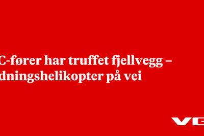 MC-fører har truffet fjellvegg – redningshelikopter på vei