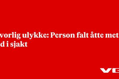 Alvorlig ulykke: Person falt åtte meter ned i sjakt