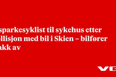 Elsparkesyklist til sykehus etter kollisjon med bil i Skien – bilfører stakk av