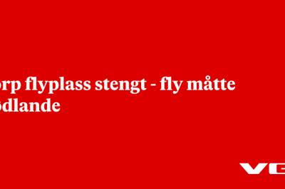 Torp flyplass stengt - fly måtte nødlande