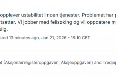 Skatteetaten med tekniske problemer