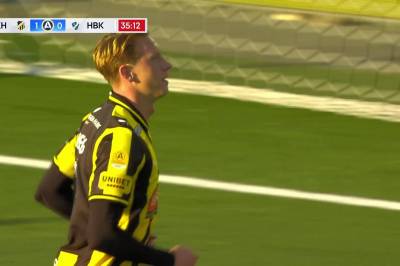 Julius Lindberg setter 1-0 mot Halmstad