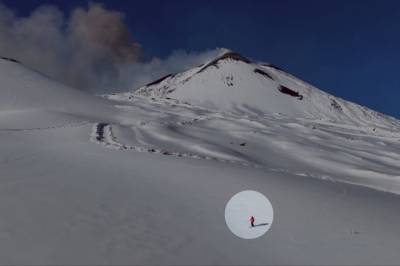 Suser nedover aktiv vulkan