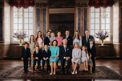 Den svenske kongefamilien med støtte til kong Harald