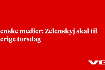 Svenske medier: Zelenskyj skal til Sverige torsdag
