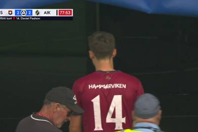 Daniel Paulson med rødt kort mot AIK