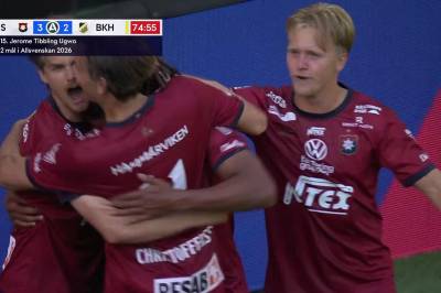 Jerome Tibbling Ugwo med mål mot BK Hacken