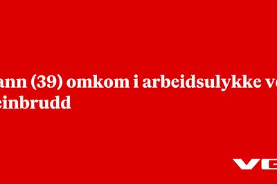 Mann (39) omkom i arbeidsulykke ved steinbrudd