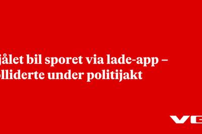 Stjålet bil sporet via lade-app – kolliderte under politijakt