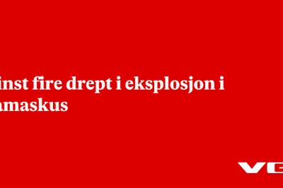 Minst fire drept i eksplosjon i Damaskus