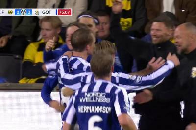 Sam Larsson med mål mot Mjällby