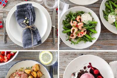 17. MAI-MENYEN 2025; CHILIREKER, GRILLET YTREFILET MED CHILISMØR & SKOGSBÆRPARFAIT