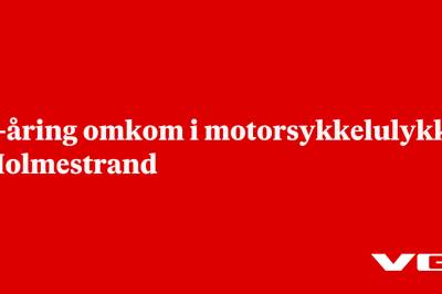19-åring omkom i motorsykkelulykke i Holmestrand