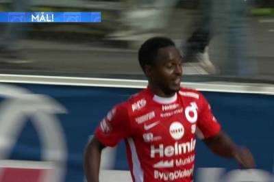 Nahom Girmai med mål mot Halmstad